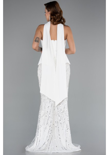 Straplez Peplum Detay Taşlı Uzun Balık Abiye ABU5131 fiyatları