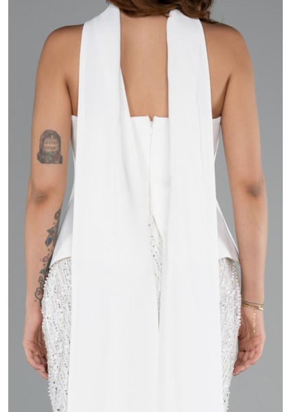 Straplez Peplum Detay Taşlı Uzun Balık Abiye ABU5131 fırsatları