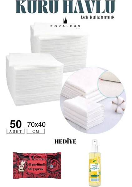 50 Adet Tek Kullanımlık Havlu Hasta Bakım Bebek Bakım Manikür Pedikür Havlusu Hediyeli