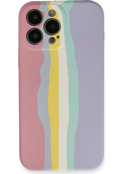 iPhone 13 Pro Kılıf Ebruli Lansman Silikon - PEMBE-LILA-(5796) - MCT9756-1938