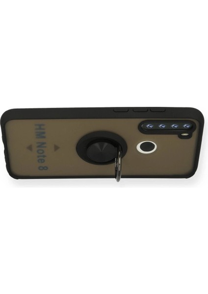 Xiaomi Redmi Note 8 Kılıf Montreal Yüzüklü Silikon Kapak - SIYAH-(5796) - MCT7924-7722 modelleri