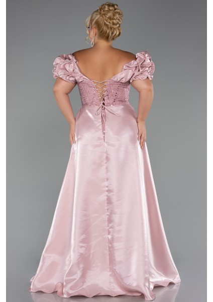 Kayık Yaka Uzun Boncuklu Büyük Beden Abiye ABU5155 fiyatları