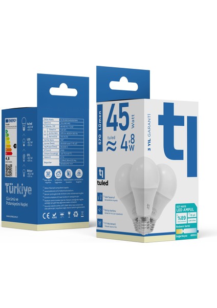 Redeem A60S E27 LED Ampul, Titreşimsiz, Göz Konforu, Tekli, 570 Lümen, Doğal Beyaz, 4000 Kelvin fiyatları