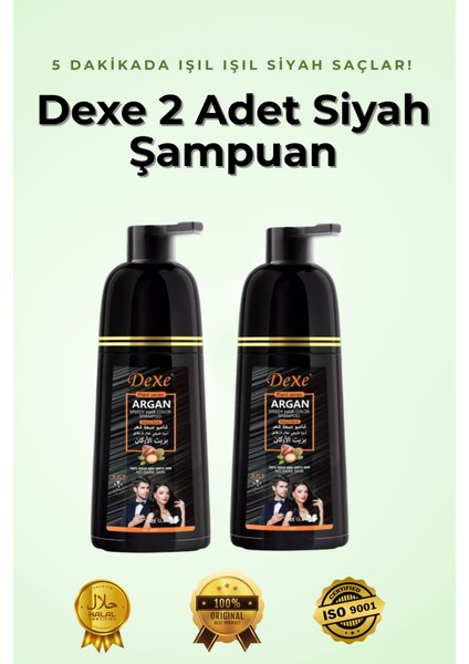 Saç Siyahlatan Şampuan 400ml X 2 Adet | 5 Dakikada Hızlı ve Pratik Boya