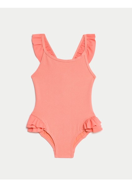 Dokulu Işıltılı Fırfırlı Mayo (2-8 Yaş) modelleri