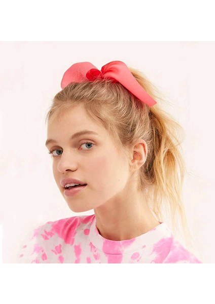 3'lü Fular Scrunchie Fularlı Saç Lastiği - Kadın Fularlı Fiyonk Toka Lastikli Saç Tokası Renk-5 indirimleri