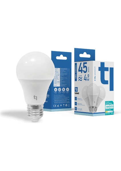 Redeem A60S E27 LED Ampul, Titreşimsiz, Göz Konforu, Tekli, 585 Lümen, Soğuk Beyaz, 6500 Kelvin