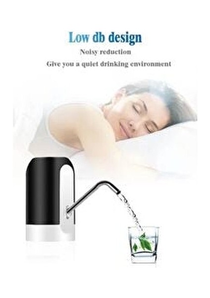 Şarjlı Otomatik Damacana Su Pompası Pratik Kullanım İçin USB Şarjlı Beyaz indirimleri