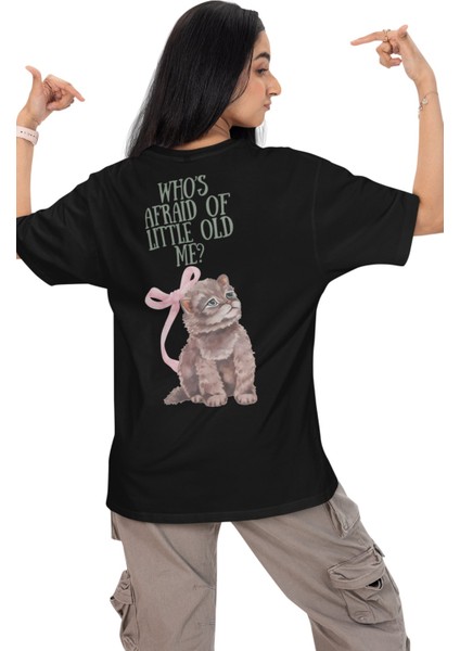 Unisex Who’s Afraid Of Little Old Me Sırt Baskılı Tişört, Oversize Taylor Swift Temalı T-Shirt fiyatları