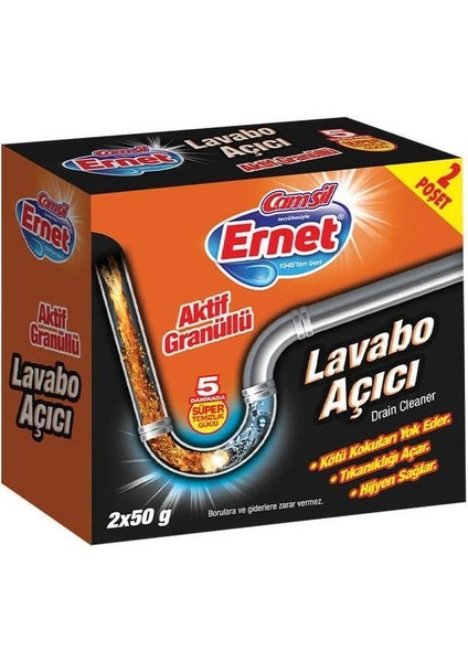 Süper Lavabo Açıcı Aktif Granül Tek Poşet 70 Gr