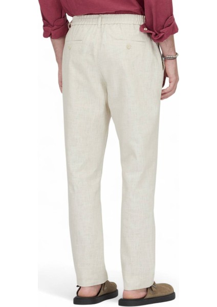 Ekru Dokuma Jogging Fit Casual Pamuk Karışımlı Pantolon fırsatları