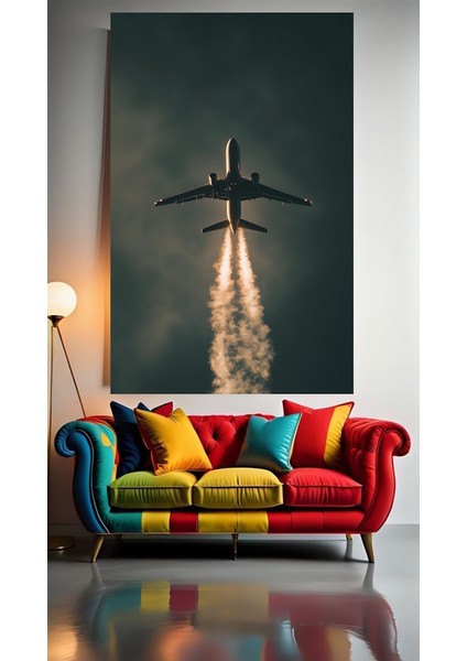 Bulutların Arasında Süzülen V1 Ev Duvar Salon Güzellik Salonu Ofis Dükkan Dekarasyon Kanvas Tablo