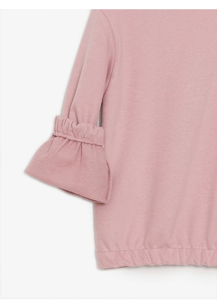 Lcw Kids Pembe Bisiklet Yaka Baskılı Uzun Kollu Kız Çocuk Sweatshirt modelleri