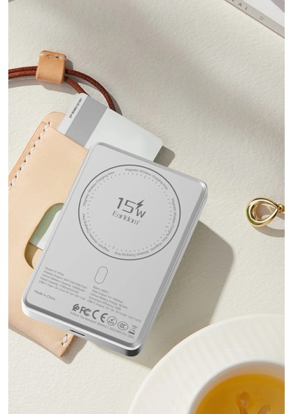 PD54 10.000 Mah 15W Kablosuz Şarj ve 20W Type-C Çıkışlı Pd Hızlı Şarj Powerbank - Gümüş fiyatları