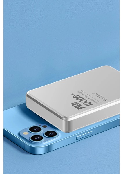 PD54 10.000 Mah 15W Kablosuz Şarj ve 20W Type-C Çıkışlı Pd Hızlı Şarj Powerbank - Gümüş