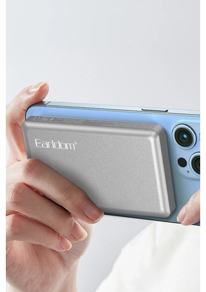 PD49 10.000 Mah 15W Kablosuz Şarj ve 20W Type-C Çıkışlı Pd Hızlı Şarj Powerbank - Siyah