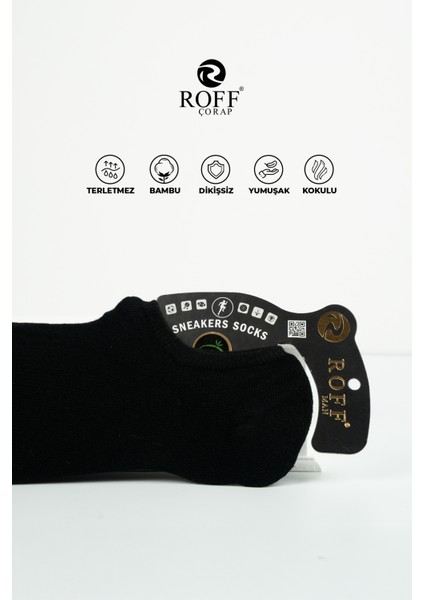 Roff Bambu Erkek Sneaker Spor Patik Çorap Dikişsiz Kaydırmaz Topuklu 9’lu Paket indirimleri