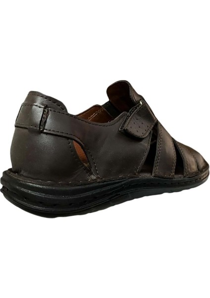 KR.100 Anatomik Taban Önü Kapalı Hakiki Deri Erkek Sandalet indirimleri
