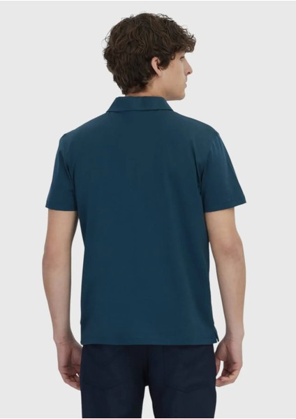Petrol Düz Polo Yaka %100 Pamuk T-Shirt indirimleri