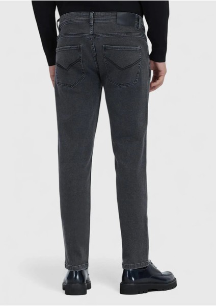 Antrasit Düz Slim Fit Denim Pamuk Karışımlı Pantolon indirimleri