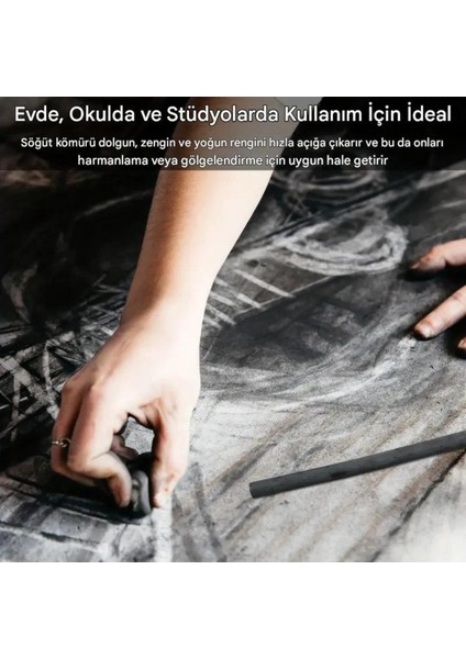 Eskiz Çizimi ve Tonlama, Kara Kalem, Doğal Söğüt Kömürü Çubukları 5/7mm-25 Adet fırsatları