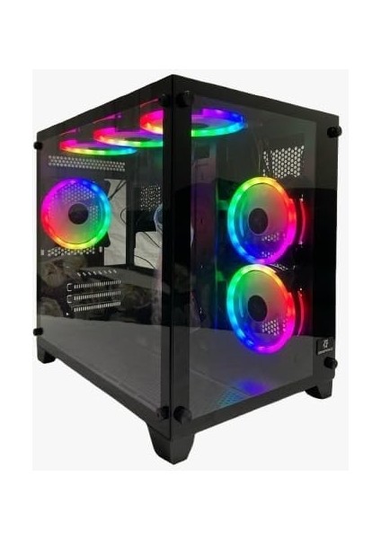 Aqua Micro Atx Oyuncu Kasası, 6X120 mm Rgb Fan