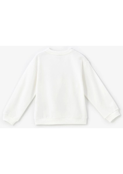 Lcw Kids Ekru Bisiklet Yaka Uzun Kollu Baskılı Kız Çocuk Sweatshirt fiyatları