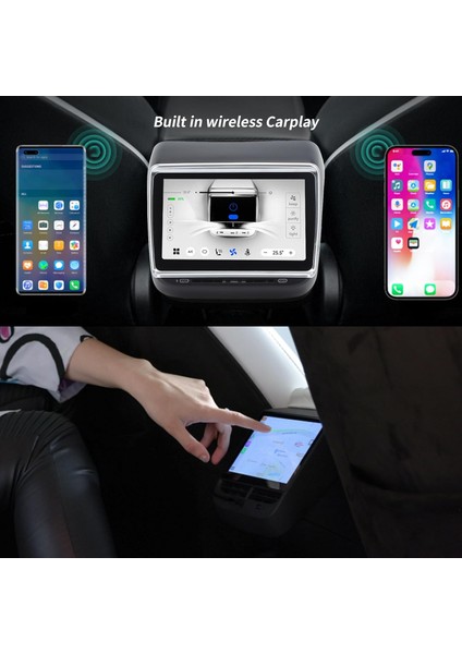 Tesla Model 3/y 7.2'' Arka Koltuk Ekranı Android IPS Hd Dokunmatik Multimedya 4+32GB 1280X800 Hd modelleri