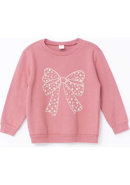 Lcw Kids Pembe Bisiklet Yaka Uzun Kollu Baskılı Kız Çocuk Sweatshirt ve Eşofman Alt 2'li Takım fiyatları