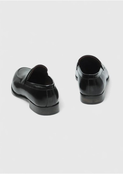 Siyah Deri Klasik Loafer indirimleri