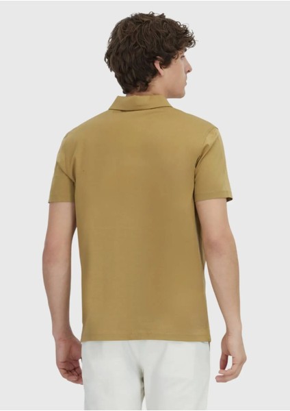 Zeytin Yeşili Düz Polo Yaka %100 Pamuk T-Shirt indirimleri