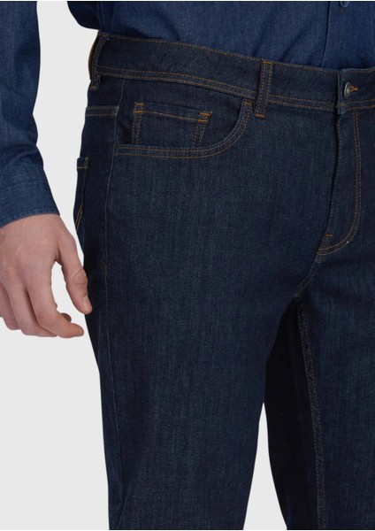 Lacivert Düz Slim Fit Denim Pamuk Karışımlı Pantolon modelleri