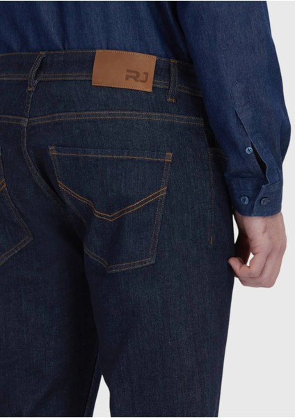 Lacivert Düz Slim Fit Denim Pamuk Karışımlı Pantolon fırsatları