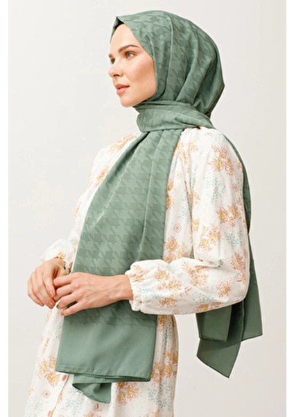 Kazayağı Desen Haki Pamuk Jakar Şal fiyatları