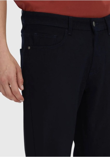 Lacivert Düz Dokuma Slim Fit Casual Pamuk Karışımlı Pantolon modelleri