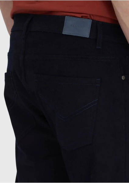 Lacivert Düz Dokuma Slim Fit Casual Pamuk Karışımlı Pantolon fırsatları