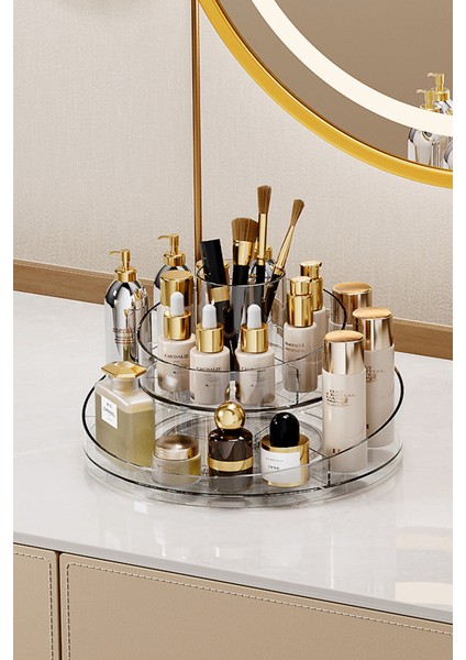 360° Dönebilen Makyaj Organizeri, Beyaz, Şık ve Pratik Düzenleyici modelleri