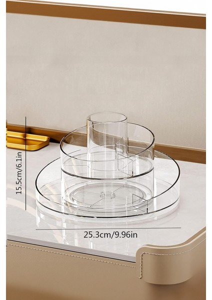 360° Dönebilen Makyaj Organizeri, Beyaz, Şık ve Pratik Düzenleyici fırsatları