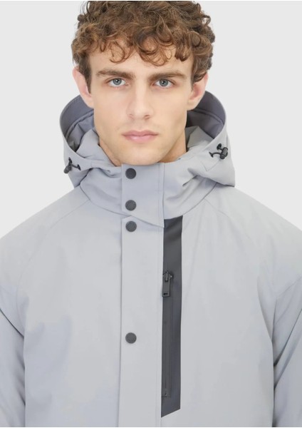Açık Gri Regular Fit Kapüşonlu Casual Dokuma Mont fırsatları