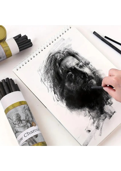 Eskiz Çizimi ve Tonlama, Kara Kalem, Doğal Söğüt Kömürü Çubukları 7/9mm-25 Adet fiyatları