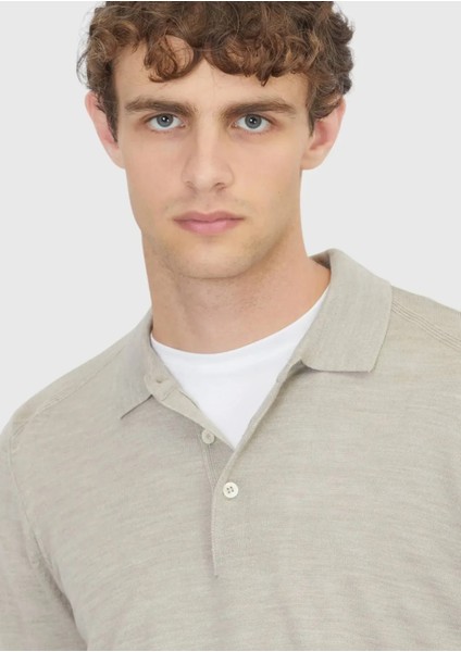 Taş Polo Yaka Düz Örgü Yün Karışımlı Triko Kazak fırsatları