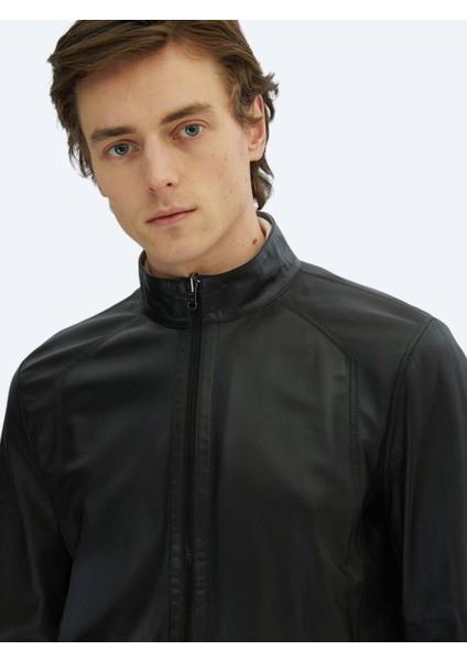 Gri Regular Fit Dik Yaka Smart Casual Çift Taraflı Deri Mont fırsatları