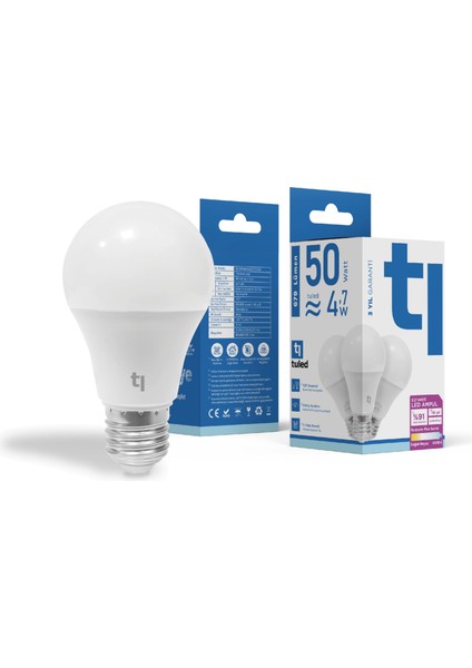 Redeem Plus A60S E27 LED Ampul, Titreşimsiz, Göz Konforu, Tekli, 679 Lümen, Soğuk Beyaz, 6500 Kelvin