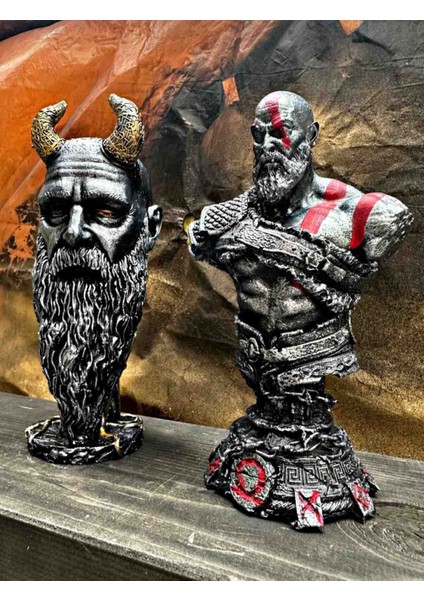 God Of War 18CM Kratos ve Mimir Biblo Set modelleri