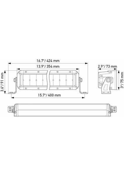 Uzun Hüzme 12/24V Black Magic LED Taban Far 3800LM 33CM 1FJ358196-461 indirimleri