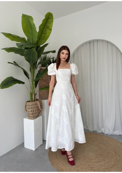 Graf Balon Kol Elbise M-Beyaz indirimleri