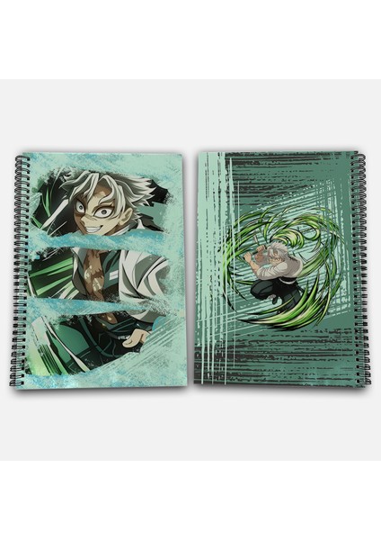 Demon Slayer Sanemi Çizgisiz A4 Okul Defteri 72 Yaprak Model 2