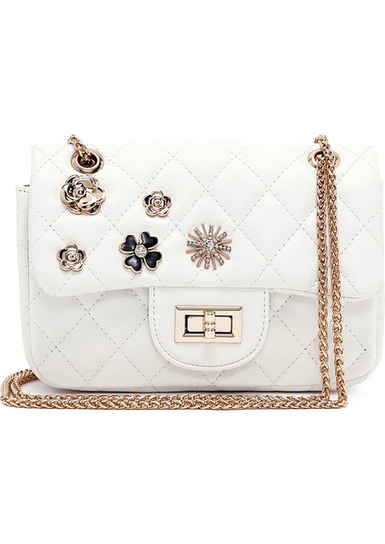 Kadın Beyaz Uzun Askılı Kapitone Omuz Çantası 25ABD2611KP