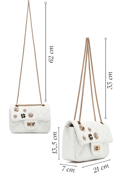 Kadın Beyaz Uzun Askılı Kapitone Omuz Çantası 25ABD2611KP fiyatları