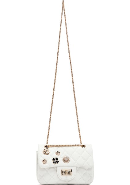 Kadın Beyaz Uzun Askılı Kapitone Omuz Çantası 25ABD2611KP